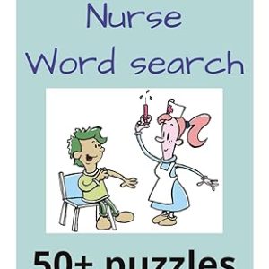 Word search book for nurses and medical professionals to help remember medical terminology while relaxing